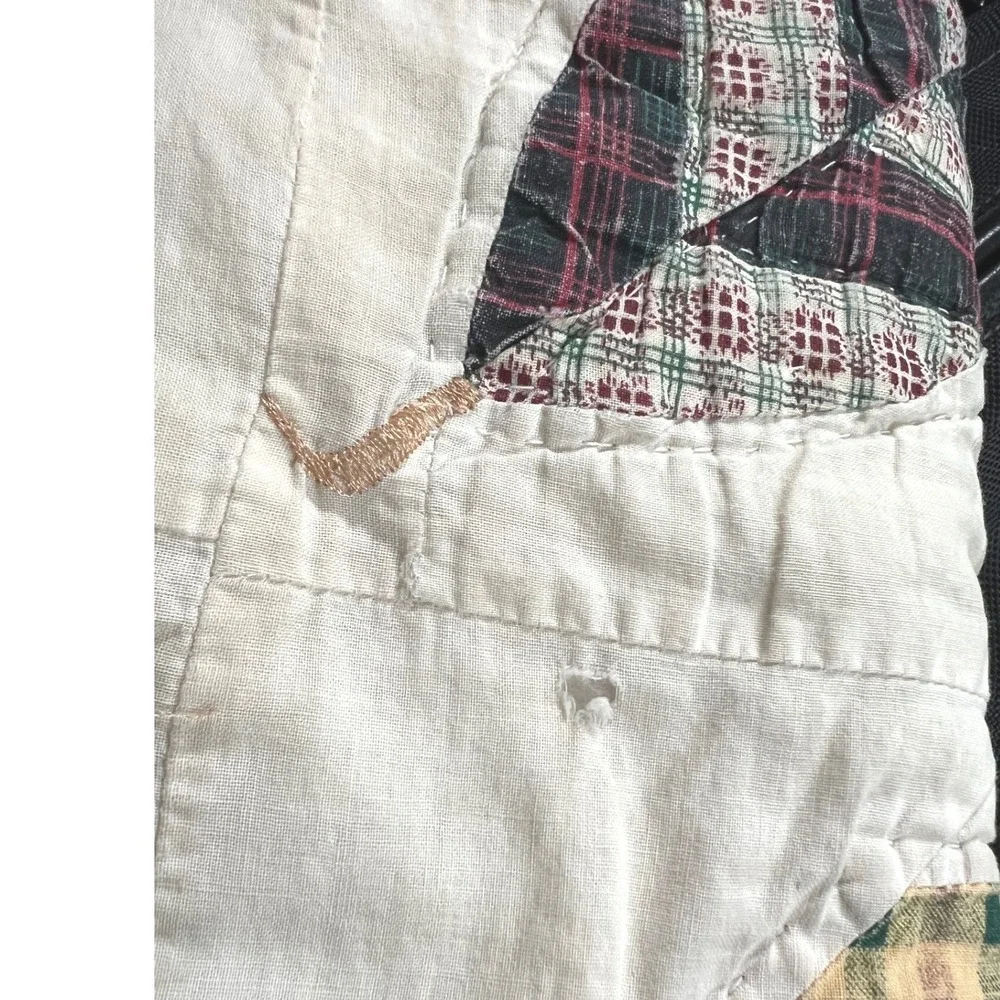 Hand Stitched Cabin Moose Quilt Wall Hanging Topper Primitive Lodge 56x48